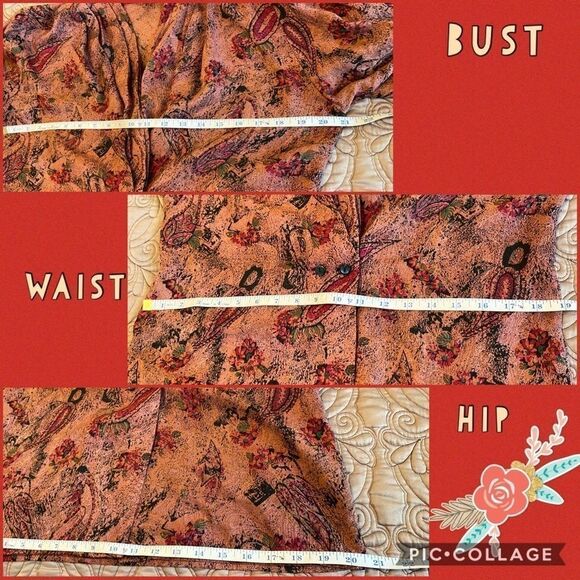 Vintage silk top ST. denis size 6 retro autumn colors - Picture 3 of 3